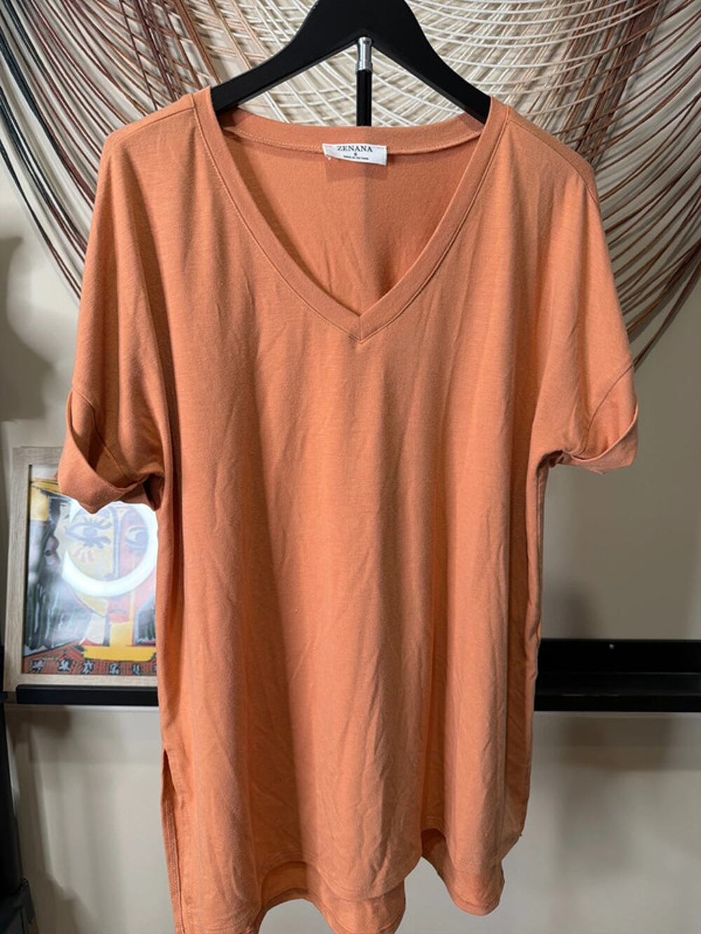 Zenana orange tunic top s 2426